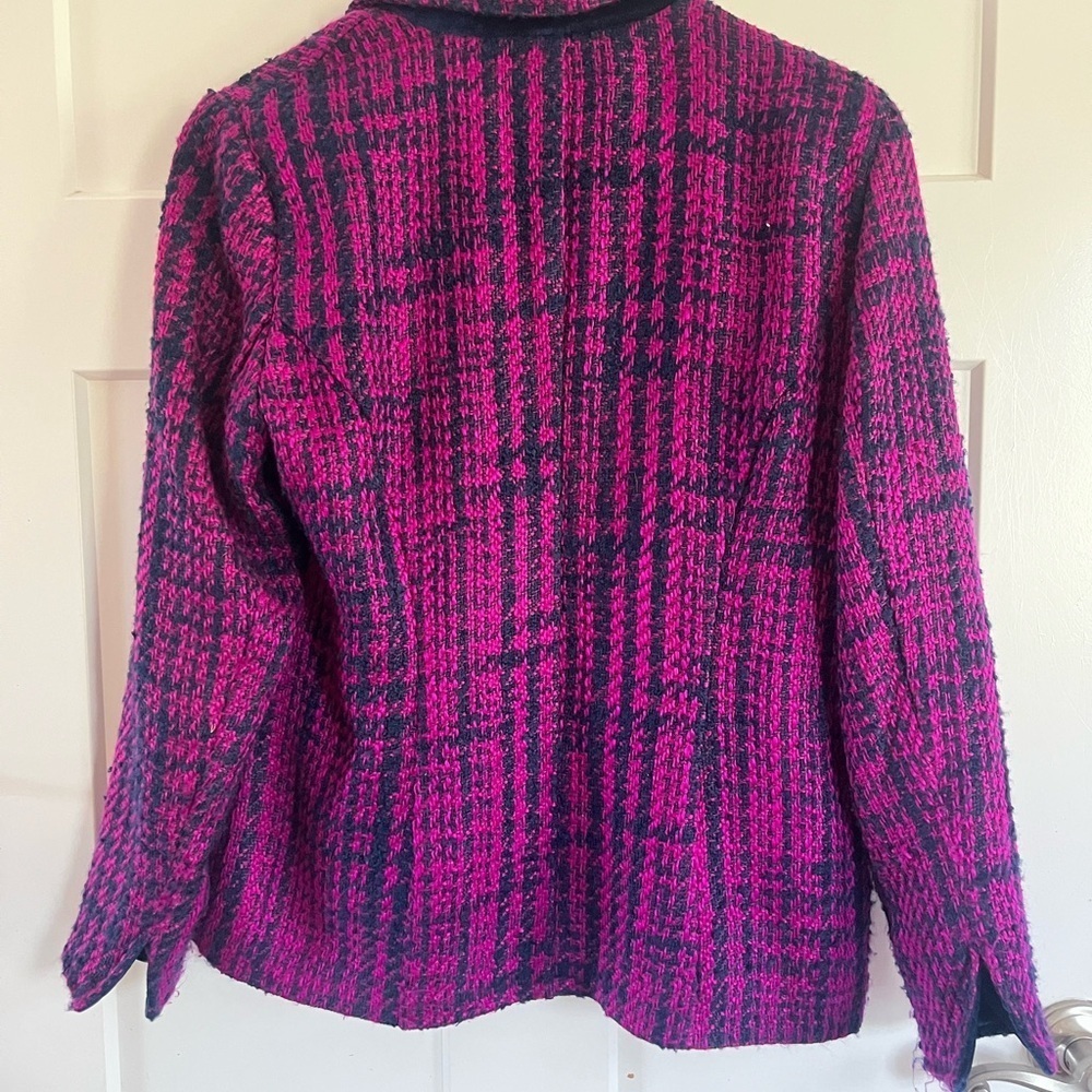 Women’s Pink and Black Tweed Jacket coldwater creek size 10 - Picture 5 of 5